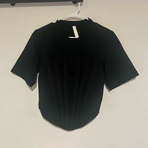 Black Women's Short Sleeve Top - Minimal Crewneck Dion Lee